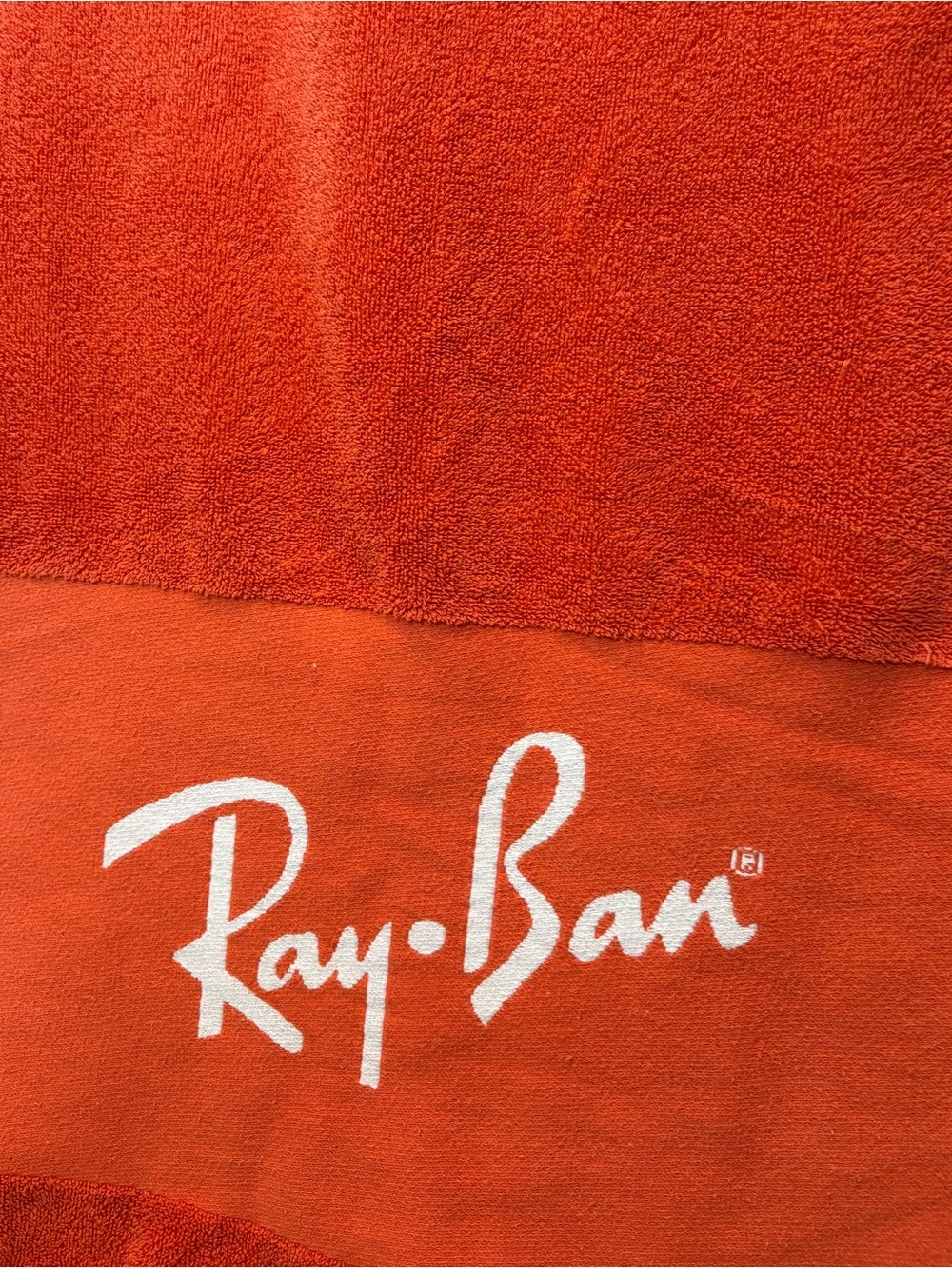 Vintage Ray-Ban 100% Cotton Beach Towel 38x65 Orange Logo